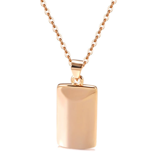 Low-priced Glossy Rose Gold Rectangle Necklace