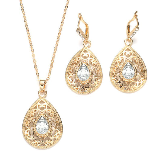 Dressing The Part Wedding Rose Gold Jewelry Set Earring Necklace